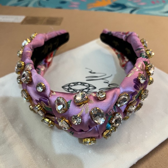 La Bella Purple Silk Embellished Headband - Picture 2 of 16